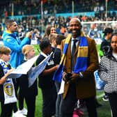 Leeds United legend Lucas Radebe during the club's centenary celebrations in 2019. Pic: Jonathan Gawthorpe