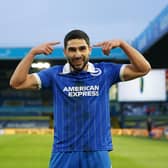 ME AGAIN: Brighton's Neal Maupay, who scored the only goal in January's 1-0 win at Elland Road, above, is again favourite to score first in Saturday's reverse fixture against Leeds United at the Amex. Photo by JON SUPER/POOL/AFP via Getty Images.