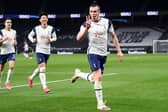 THRIVING: Tottenham's Gareth Bale celebrates completing his hat-trick in Sunday night's 4-0 blitz of Sheffield United. Photo by Shaun Botterill/Getty Images.
