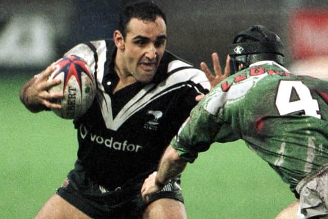 Tonie Carroll in action for New Zealand against Lebanon during the opening Rugby League World Cup match at Gloucester in October 2000. Picture: Phil Walter/Getty Images.