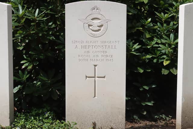Sergeant Albert Heptonstall's grave in the  cemetery at Vorden, The Netherlands.