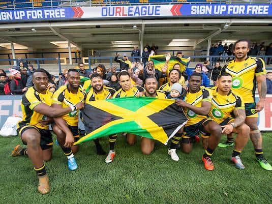 Jamaica played England Knights at Headingley in 2019. Picture by Allan McKenzie/SWpix.com.