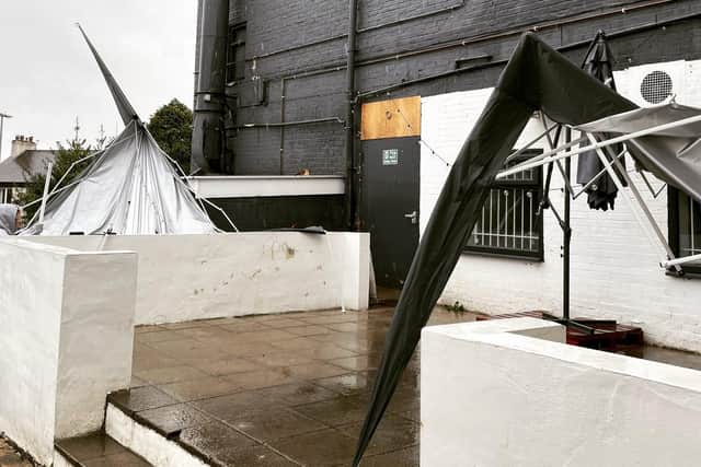 Horsforth Brewery shared their delight at being able to host customers again post-lockdown.
However, their gazebo was damaged on Monday due to the severe winds and rain - leaving staff assessing options going forward.