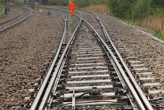 The derailment. Photo: Network Rail.