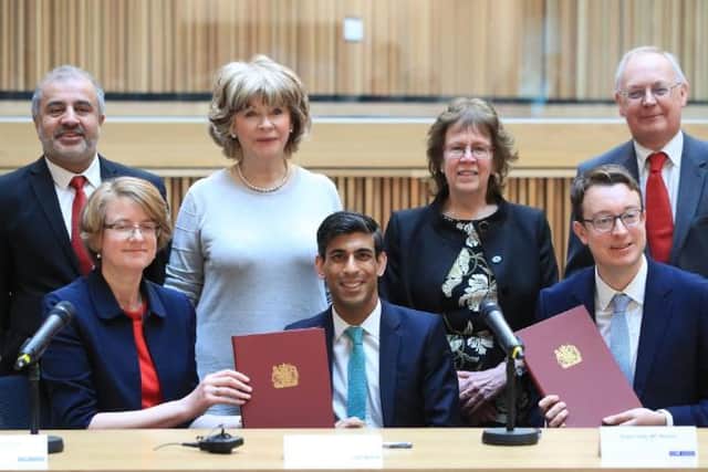 West Yorkshire council leaders signing the agreement with chancellor Rishi Sunak last year.