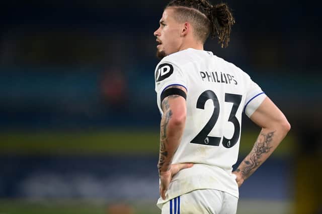 Kalvin Phillips is a doubt for tomorrow's clash with Tottenham. Picture: Michael Regan/PA Wire.