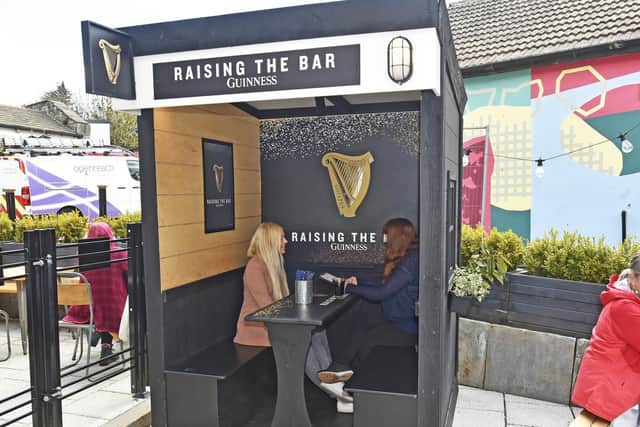 The Guiness booth which can be booked out and is heated and undercover.