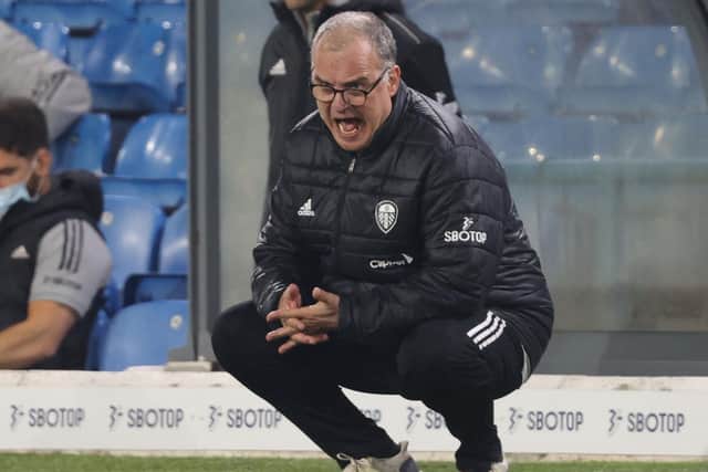 PASSION AND PRIDE: From Leeds United head coach Marcelo Bielsa. Photo by CLIVE BRUNSKILL/POOL/AFP via Getty Images.