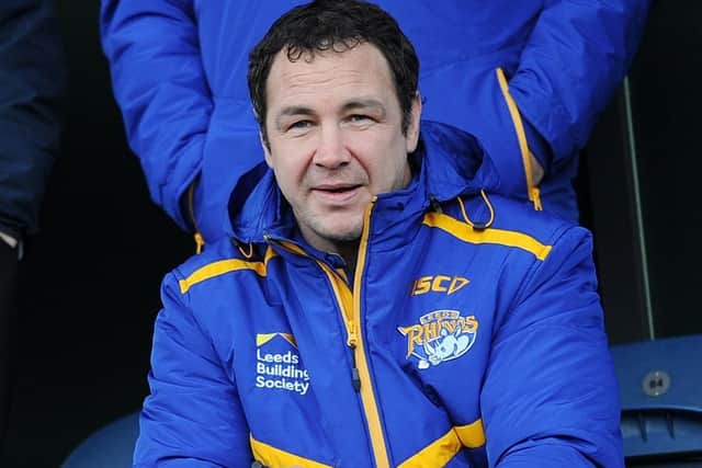 Adrian Morley watches on as Leeds Rhinos Academy coach in 2017.
 Picture: Jonathan Gawthorpe.