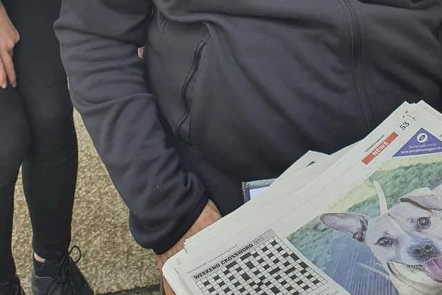 Bielsa was reading Saturday's copy of the Yorkshire Evening Post.
