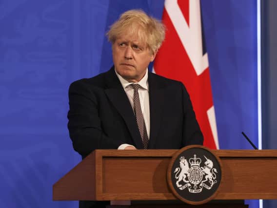 Prime Minister Boris Johnson during a media briefing in Downing Street. Picture: Dan Kitwood/PA Wire