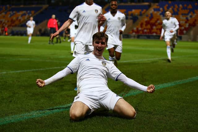 CALLED UP - Cian Coleman scored for Leeds United Under 18s in the FA Youth Cup win over MK Dons. He and team-mate Ben Andreucci have been called up by Republic of Ireland Under 19s for a training camp. Pic: Leeds United