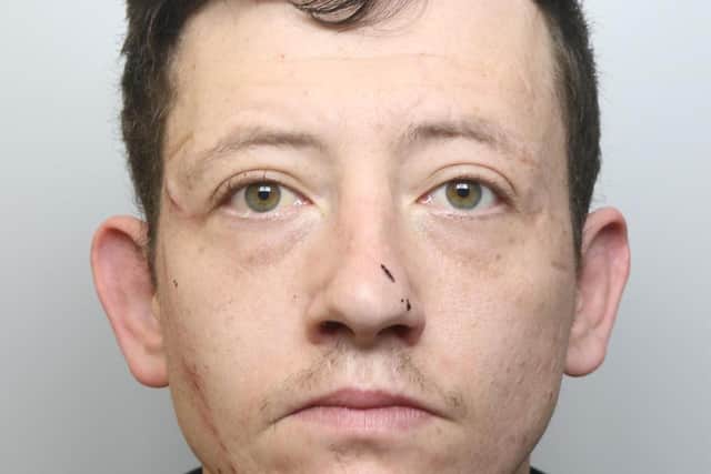 Kyle Fletcher was jailed for two years for assaults on his partner and a 75-year-old man.