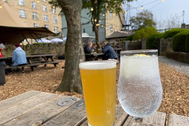 The 5.2% Kirkstall Providence, a hazy pale ale, and the Sipsmith lemon drizzle gin with tonic