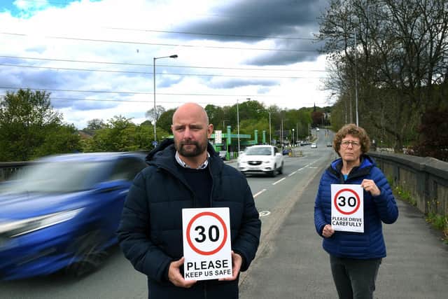 Richard Porter and Coun Jeanette Sunderland are backing a petition for an average speed camera, better signage and new road markings