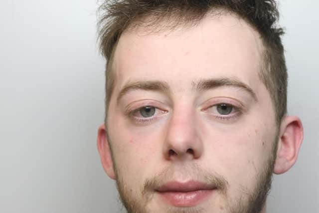 Louis Watson was jailed for four years for robbing a man outside an Aldi store and spitting at a police officer.