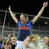 Caitlin Beevers celebrates last year's Grand Final win. Picture by Steve Riding.