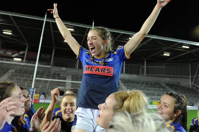 Caitlin Beevers celebrates last year's Grand Final win. Picture by Steve Riding.