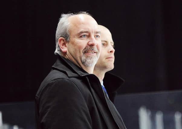 WINNER: Dave Whistle, pictured on the Cardiff Devils bench in 2014, has a proven track record in coaching and GM duties. Picture courtesy of Richard Murray/Cardiff Devils.
