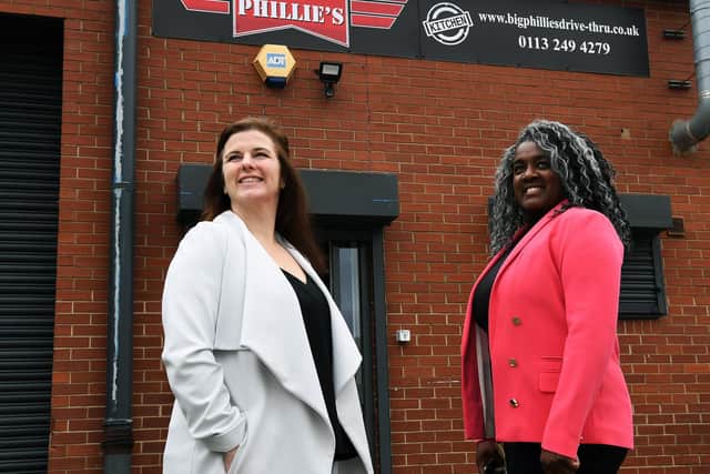 Chantelle Davis, right, and Hayley Reynolds pictured outside Big Phillies Drive-Thru.
Picture : Jonathan Gawthorpe