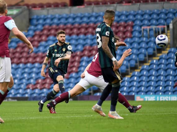GOOD DAY - Mateusz Klich was back amongst the goals for Leeds United with a fine curling effort that beat former team-mate Bailey Peacock-Farrell in the Burnley goal. Pic: Simon Hulme