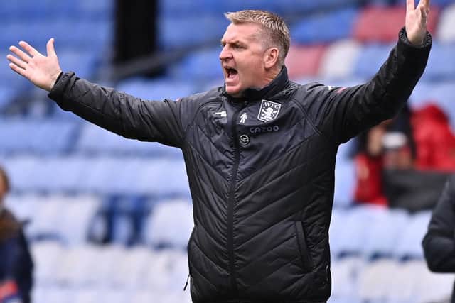 SETBACK: For Aston Villa boss Dean Smith who saw his side fall to a 3-2 defeat at Crystal Palace on Sunday which left 11th-placed Villa four points behind Leeds with two games left. Photo by JUSTIN SETTERFIELD/POOL/AFP via Getty Images.