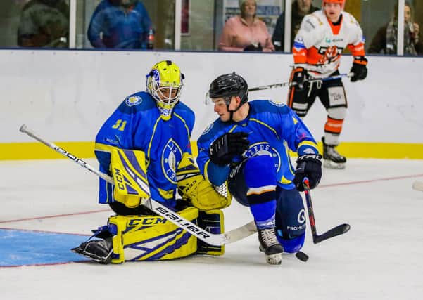 ON THE BENCH: Netminder Sam Gospel and Lewis Baldwin are just two players  known to have signed up for the 2021-22 NIHL National season in Leeds. Picture courtesy of Mark Ferriss