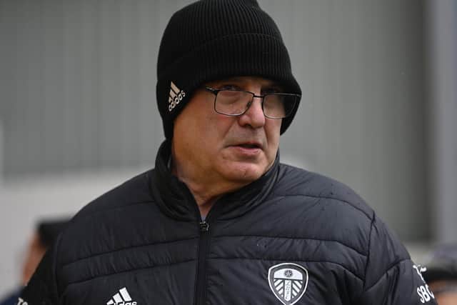 Marcelo Bielsa watches from the sidelines at Burnley. Picture: Gareth Copley/Getty Images.