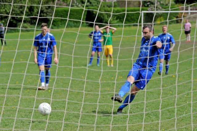 Lee Turner converts his penalty for HT Sports at Main Line Social. Picture: Steve Riding.