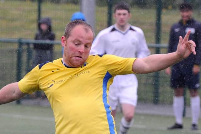 Joe Bedford, of Gildersome, during Saturday's Premier encounter with Nostell MW. Picture: Steve Riding.
