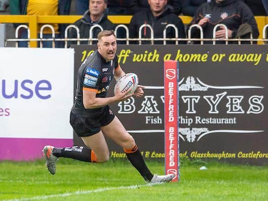 James Clare opens the scoring for Tigers. Picture by Allan McKenzie/SWpix.com.