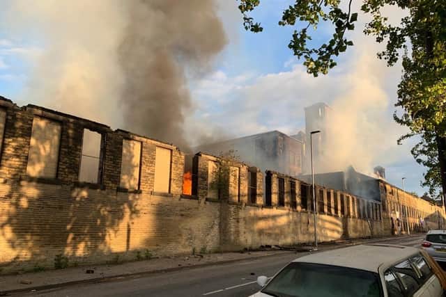 The fire on Legrams Lane in Bradford. Photo: West Yorkshire Fire & Rescue.