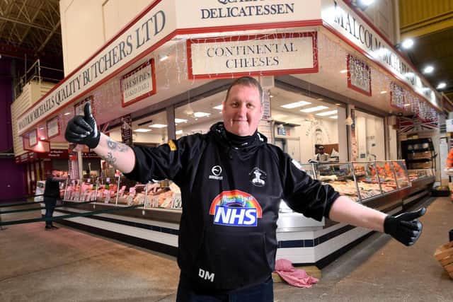Danny Malin at Malcolm Michael's Butchers, Kirkgate Market, Leeds (photo: Simon Hulme)