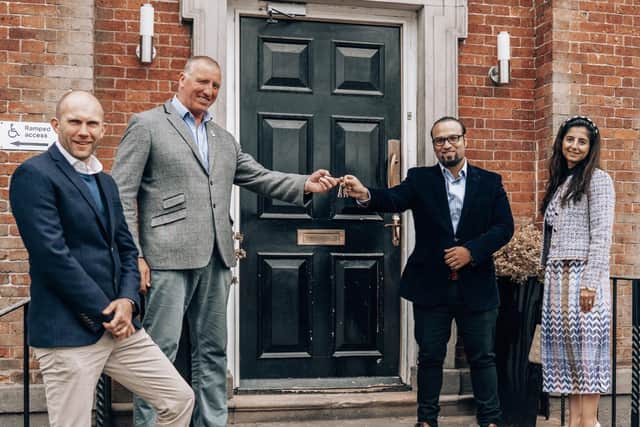 (Left to right) Anthony Sutton, chief operating officer of the Rugby Football League; Ralph Rimmer, chief executive of the Rugby Football League; Dr Faisal Arshad and his wife and business partner Sommiya.