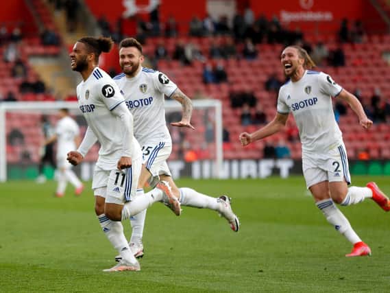 STILL PUSHING - Tyler Roberts, who scored his first Premier League goal last night at Southampton, says Leeds United will push to the very last. Pic: Getty