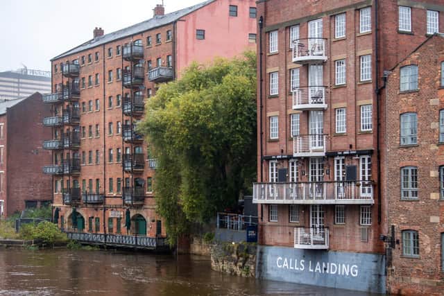 The man was spotted in the River Aire near The Calls in Leeds city centre. Picture: James Hardisty