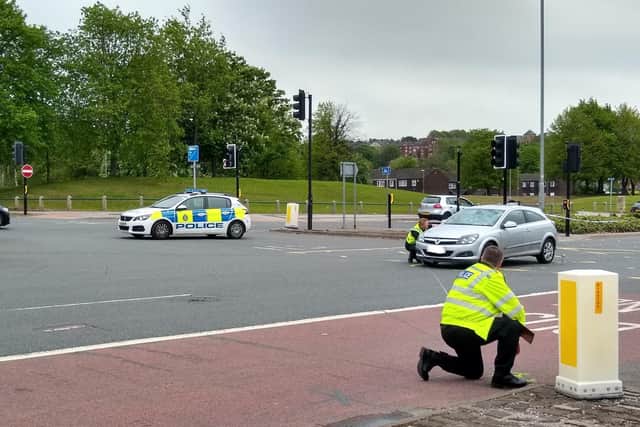 The scene of the collision on Kirkstall Road.
