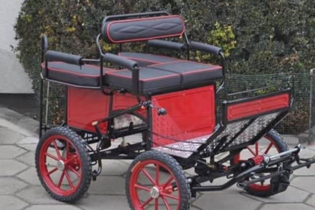 The custom-made cart from Cumbria.