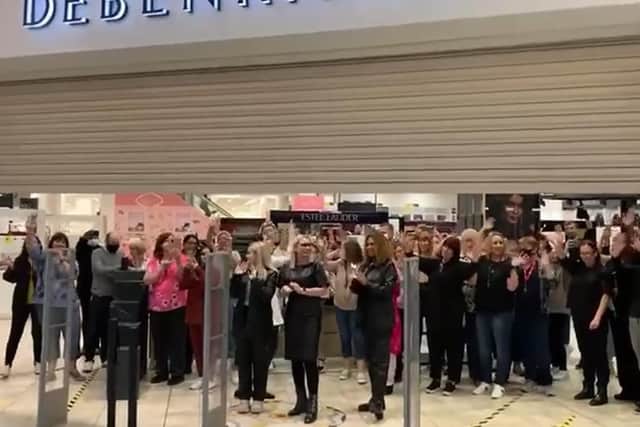 The shutters go down at Debenhams White Rose for the final time.