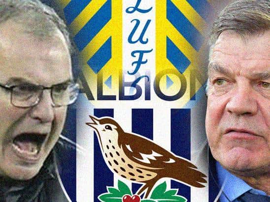 SEASON FINALE: Leeds United head coach Marcelo Bielsa, left, takes on outgoing West Brom boss Sam Allardyce, right, in Sunday's last game of the season for the Whites and Baggies at Elland Road. Graphic by Graeme Bandeira.