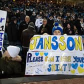 The Elland Road faithful show their support for Pontus Jansson ahead of Leeds United's Championship clash against Norwich City in February 2019.