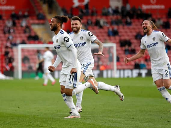 MESSAGE SENT - Tyler Roberts put the exclamation mark on his application for a place in Wales' Euros squad with his goal for Leeds United at Southampton. Pic: Getty