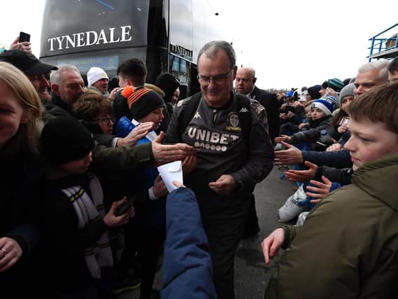 WELCOME RETURN - Marcelo Bielsa looks forward to the return of Leeds United fans for tomorrow's Premier League finale at Elland Road. Pic: Getty