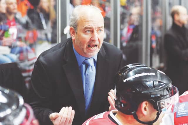 EXPERIENCED: Leeds Knights' head coach and GM Dave Whistle, pictured while working at cardiff Devils in 2014. Picture courtesy of Richard Murray/Cardiff Devils.