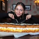 Jamie Wilson, 27, has challenged dessert lovers to try to tame the ‘eclair to end all eclairs’ - but said the dessert would scare even the most sweet toothed among us.
cc SWNS