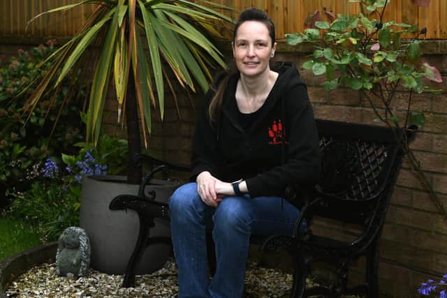 Nikki Allen pictured in the garden of her home in Morley

Photo: Jonathan Gawthorpe