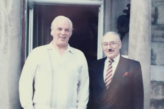 Geoff Williams pictured with John Charles