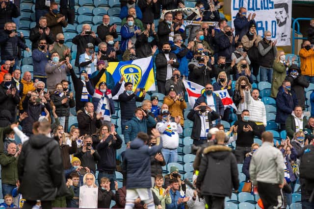 EMOTIONAL: Modern day Leeds United legend Pablo Hernandez waves farewell to the Elland Road crowd for one last time. Photo by Bruce Rollinson.