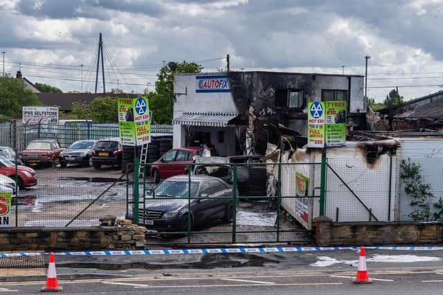 Aftermath of the fire at Auto Fix (photo: James Hardisty)