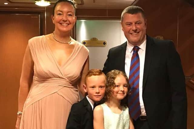 Chief Inspector Helen Brear with her husband Richard and twins Isabelle and Alexander.